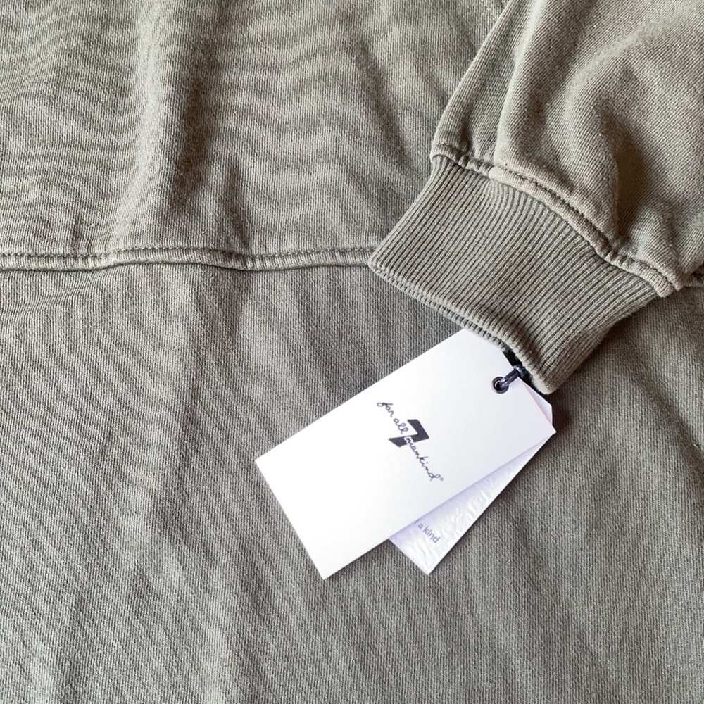 7 For All Mankind Green Hooded Long Sleeve Oversized Sweatshirt Dress - Picture 10 of 13
